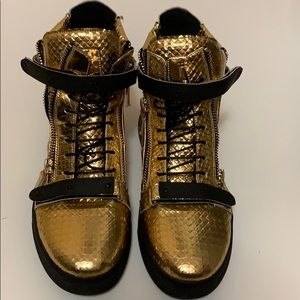 Gold/Black Hi Top Sneakers